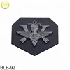 Friendly brand name metal leather label black pu leather patch for bags