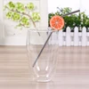 Hot!!! Cute Design Fruit Reusable Portable Creative Stainless Steel Kids Drinking Straws with Silicone Stopper