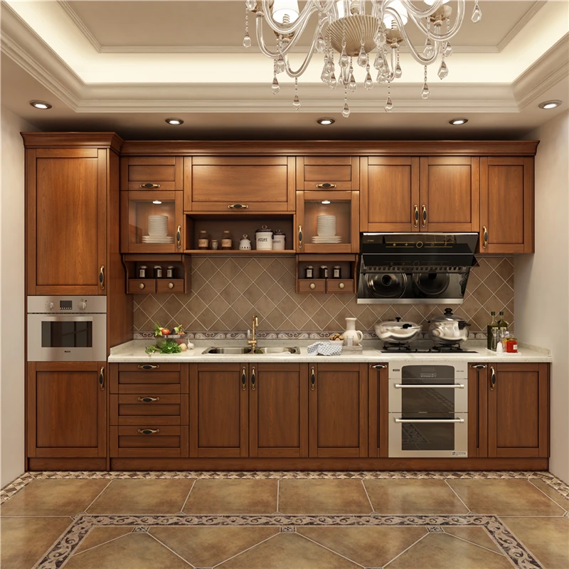 Wood Kitchen Cabinet Plywood Carcass Custom Size Color Free Design
