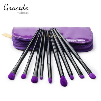 Custom Logo Black Color Plastic Handle Synthetic Purple Hair