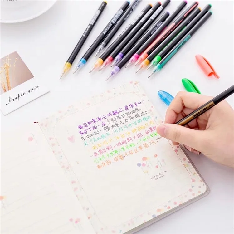 
2019 hot wholesale Customized logo glitter pen, Plastic Set promotional gift glitter pen,writing 36 colors non-toxic glitter pen 