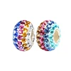 Fashion Mixed Colors Crystal Paved European Style Big Hole Loose Beads