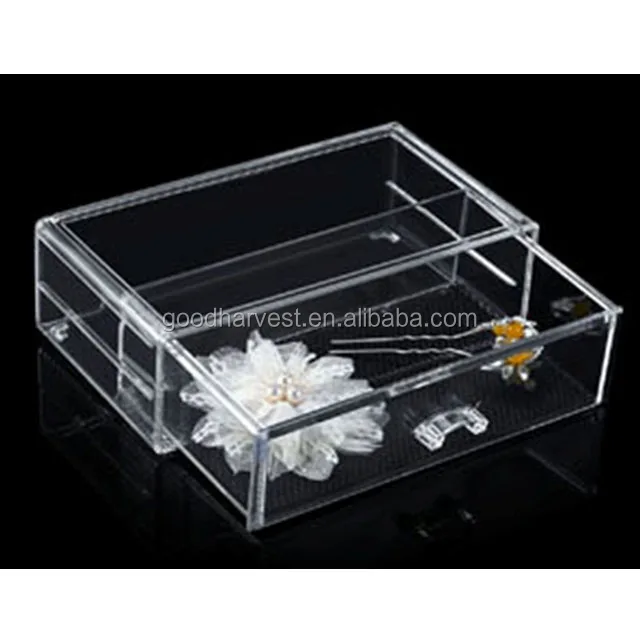 1 Drawer Plastic Clear Acrylic Cosmetic Countertop Makeup