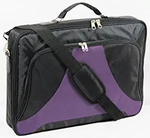 Lotsaveoutlet 10.1" 11.6" 12.5" 13.3" 14" Inch Black Purple Laptop Bag Case Notebook Bag Case Classic Series compartment Studio Slim Foam Carrying Messenger Bag Sleeve 1680D Case Briefcase Holder Black Purple Padded For Apple Macbook Macbook Air Macbook Pro Retina HP IBM Dell Latitude XPS Acer