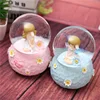 Creative light rotating flower fairy music box birthday gift floating snow crystal ball for home decoration