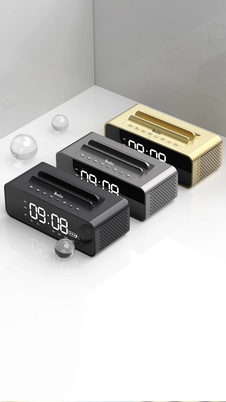oneder v06 音箱音箱专业智能无线 led 屏幕闹钟主动多媒体音箱