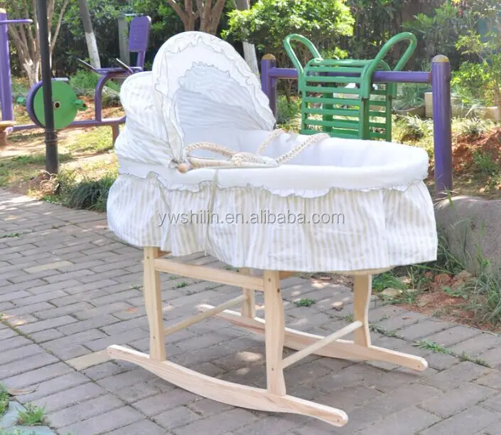 wooden moses basket stand