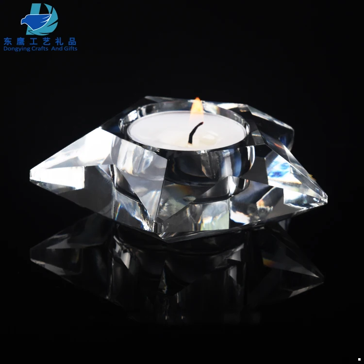Cheap Clear Crystal Glass Star Shape Tealight Candle Holder Buy Star