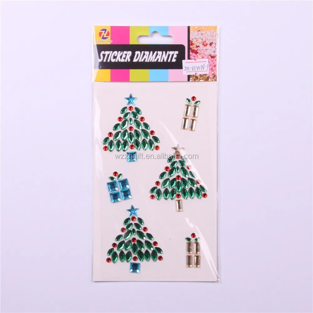 Christmas Tree Gem Acrylic Crystal Diamond Kid 3d Stickers - Buy