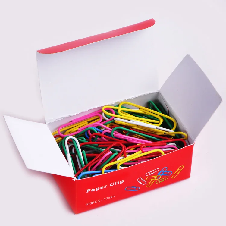 Factory Price 100pcs 33mm Colorful Plastic Coated Paper Clips Buy