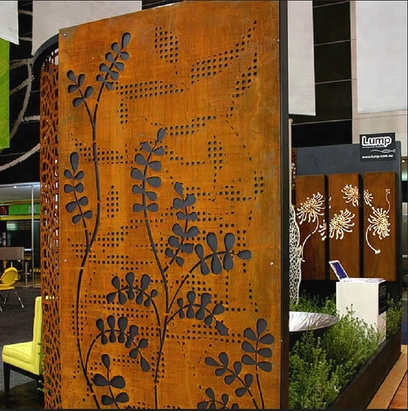 Corten Steel Garden Screen Art Laser Cut Screen Panels - Buy Corten ...