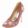 Hot Glitter Dress Pumps Shoes Woman High Heels Pointed Toe Red Wedding Party Womens Pumps