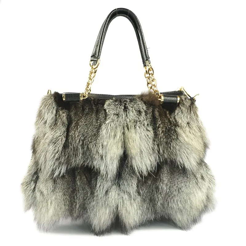 2016 Fashion Style Luxury Fox Fur Lady Bag For Women Hot Sale Fur ...