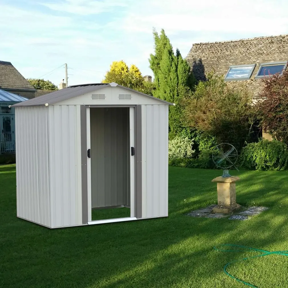 get quotations 4x6ft outdoor large garden storage shed w sliding door backyard lawn galvanized steel tool - Garden Tool Shed get quotations 4x6ft outdoor large garden storage shed w sliding door backyard lawn galvanized steel tool - Garden Tool Shed