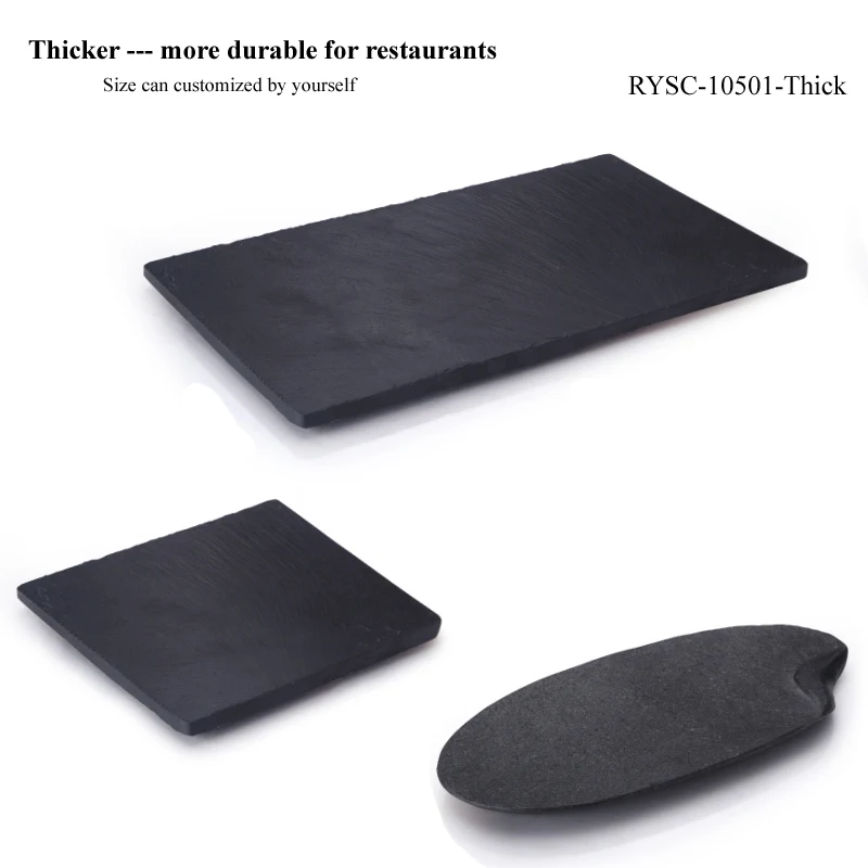 Wholesale Stone Blacsale Bbq Sizzling Plate Steak Slate Plate Cooking