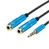 Headset Adapter Y Splitter 3.5mm Jack Cable with Separate Mic and Audio Headphone Connector Mutual Convertors for Notebook