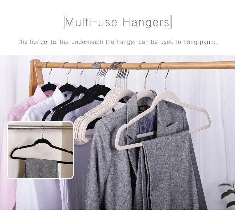 Non Slip Velvet Clothes Hanger With 360 Degree Rotating Hook,Durable ...