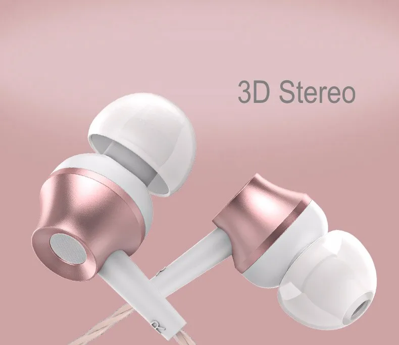 Langston metal stereo wired headset headphones ear phone mobile headsets in ear for iphone for samsung