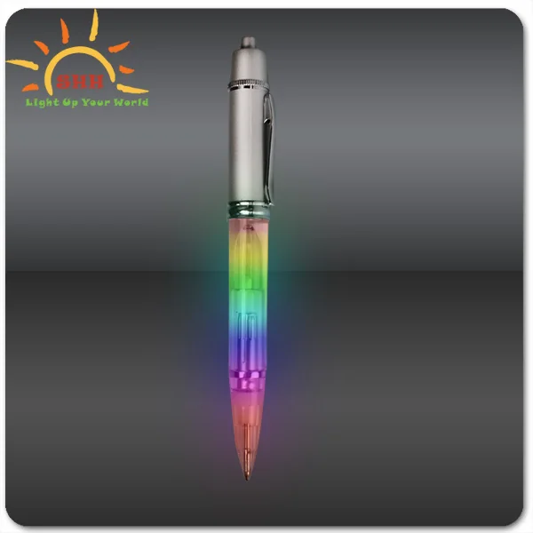 Plastic Flash Multi-color Light Up Pen Executive Metal Ballpoint Pen ...