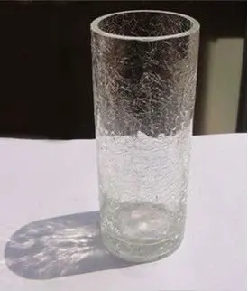 glass cylinder tall crackle decoration tube vase