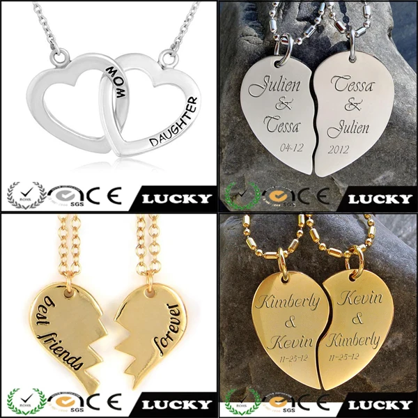 best friend heart necklace
