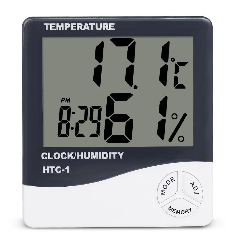 HTB1qFVGgL6H8KJjSspmq6z2WXXaV Indoor Room LCD Electronic Temperature Humidity Meter Digital Thermometer Hygrometer Weather Station Alarm Clock HTC-1