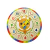 Math Toys Cartoon Animal Type Digital Geometry Wooden Clock Puzzle Children'S Shape Color Time Learning Educational Toy