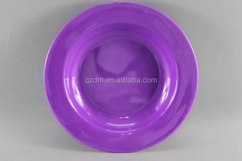 23cm Melamine Deep Dinner Plate, Suop Plate Solid Color