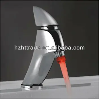No Battery Basin Tap Brass Body Colour Changing Led Light Faucet