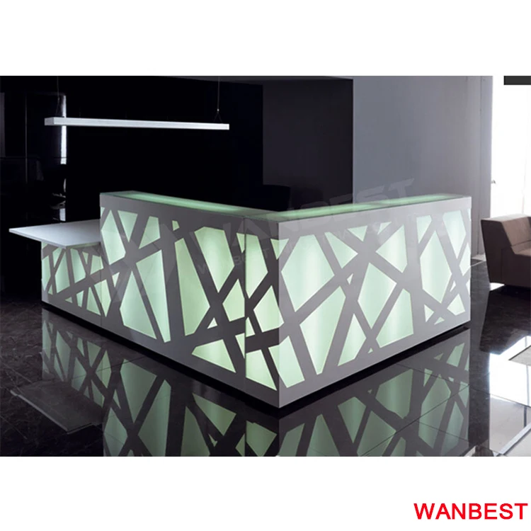 Modern Luxury Solid Surface Led Lighting Hotel Nail Salon Reception Desk Office Front Table Buy Luxury Reception Desks Nail Salon Reception