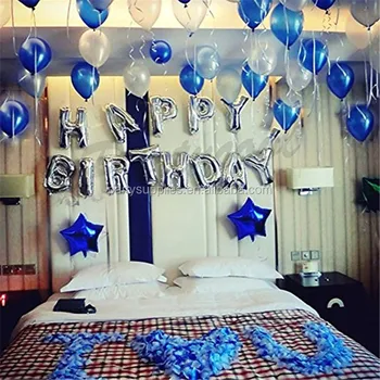Silver/gold Letter Balloons Happy Birthday Aluminum Foil