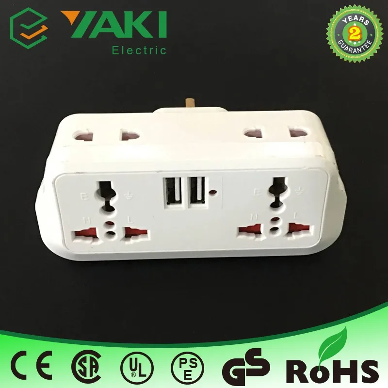 Factory Wholesale Price 5v Uk To Multi Function 2 Usb 13a Power Multi