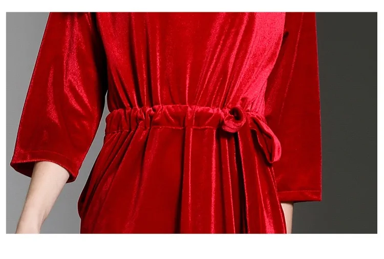 red velvet evening dress