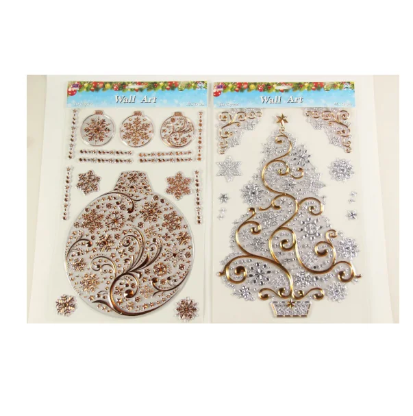 Feuille D'impression Adh&eacute;sif En Cristal De Sapin de No&euml;l Sticker Mural 3D Pop Up Autocollant