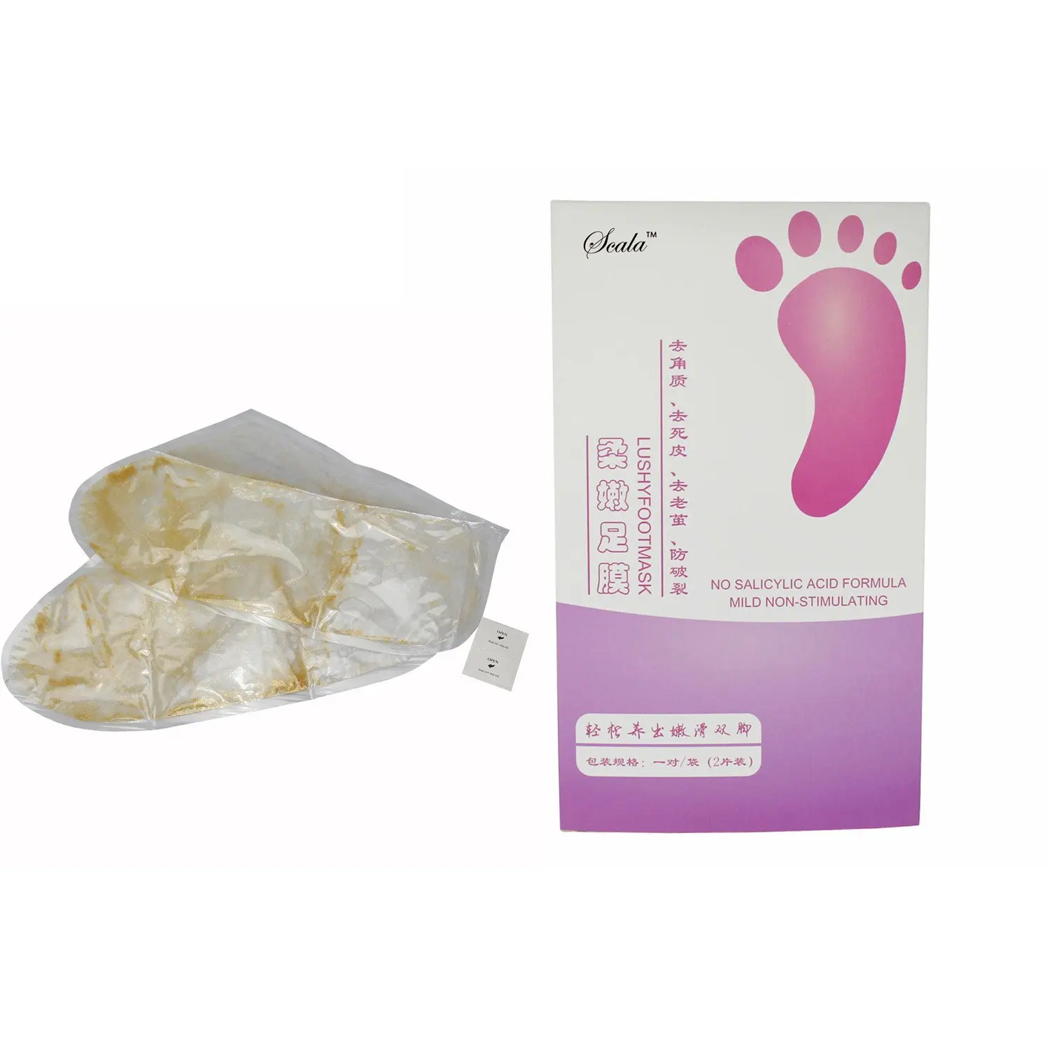 Scala 3packs=6pcs Baby Foot Peeling Renewal Foot Mask Remove Dead Skin Smooth Exfoliating Socks Foot Care Socks For Pedicure (3pack)