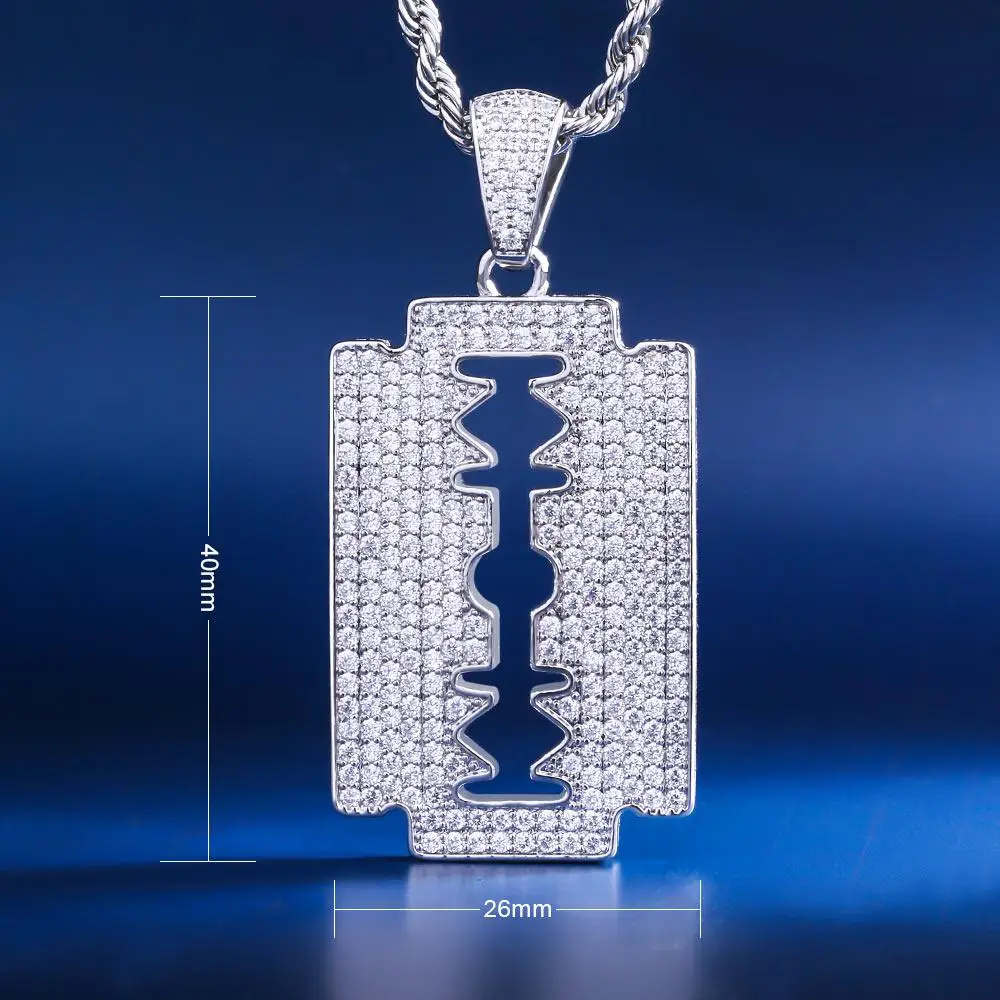 Krkc\u0026co Razor Blade Pendant White Gold 