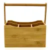 style tool flatware stainless silverware organizer cutlery wooden condiment caddy natural bamboo kitchen utensil holder