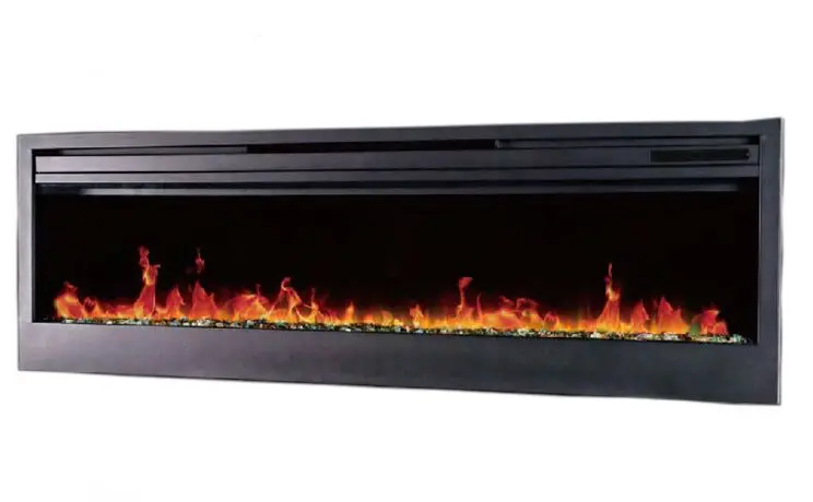 Wall Mounted Insert Electric Fireplace With Flat Tempered Glass