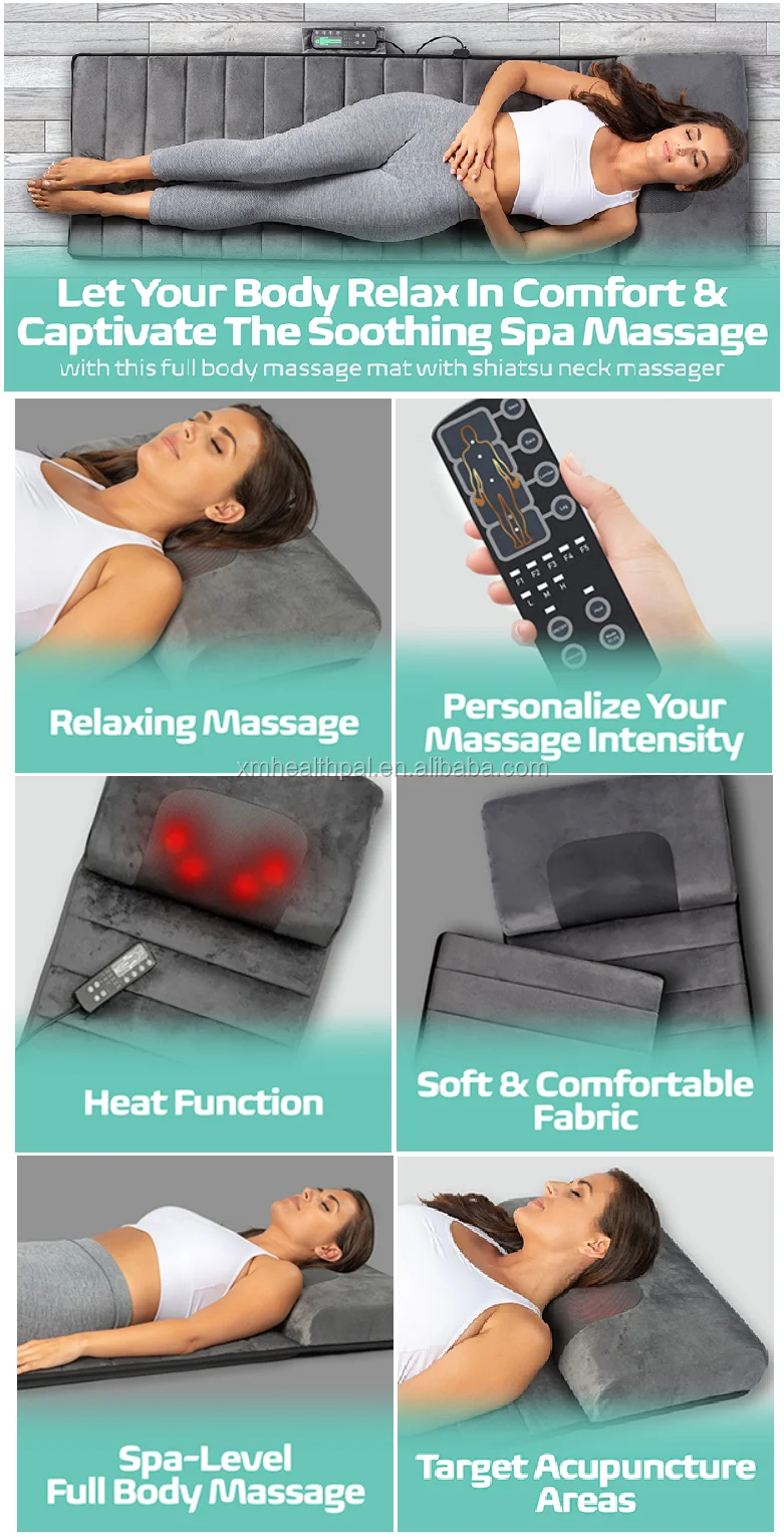 Portable Electronic Thermal Full Body Shiatsu Rolling Vibrating Massage