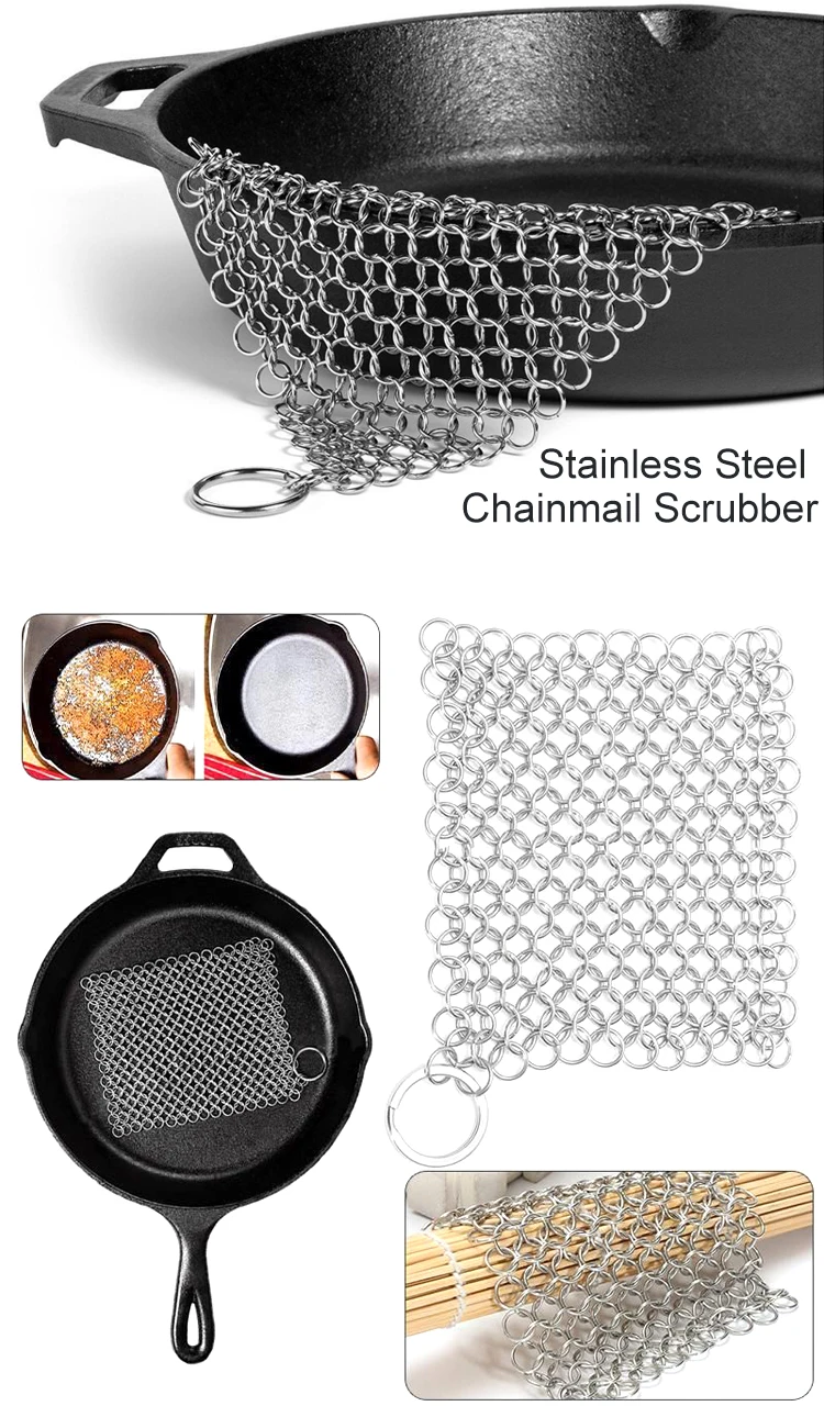 Stainless Steel Chainmail Cast Iron Cleaner Buy Stainless Steel