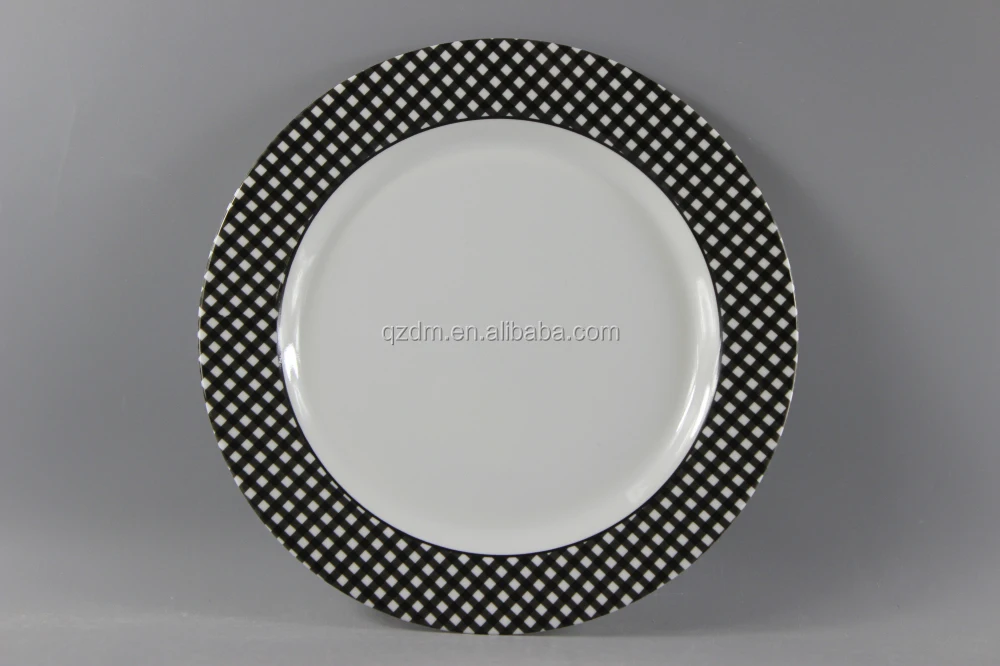 Black Melamine Plate With Printing
