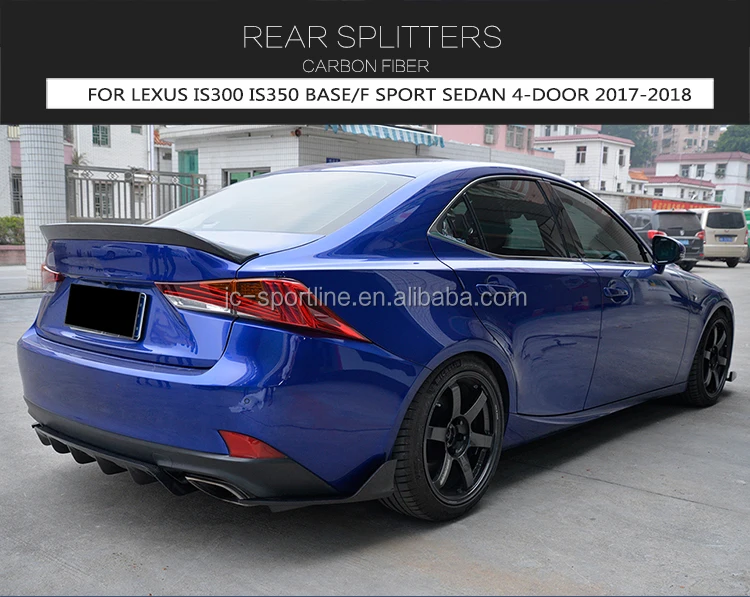 CANITU Carbon Fiber Look Rear Bumper Diffuser Splitters For Lexus IS200t IS300 IS350
