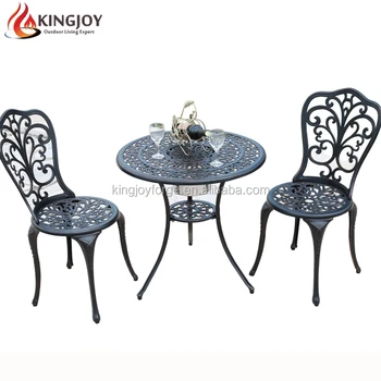 Outdoor Cast Aluminium Bistro Furniture Set With Ice Bucket Outdoor Cast Aluminium Bistro Furniture Set With Ice Bucket