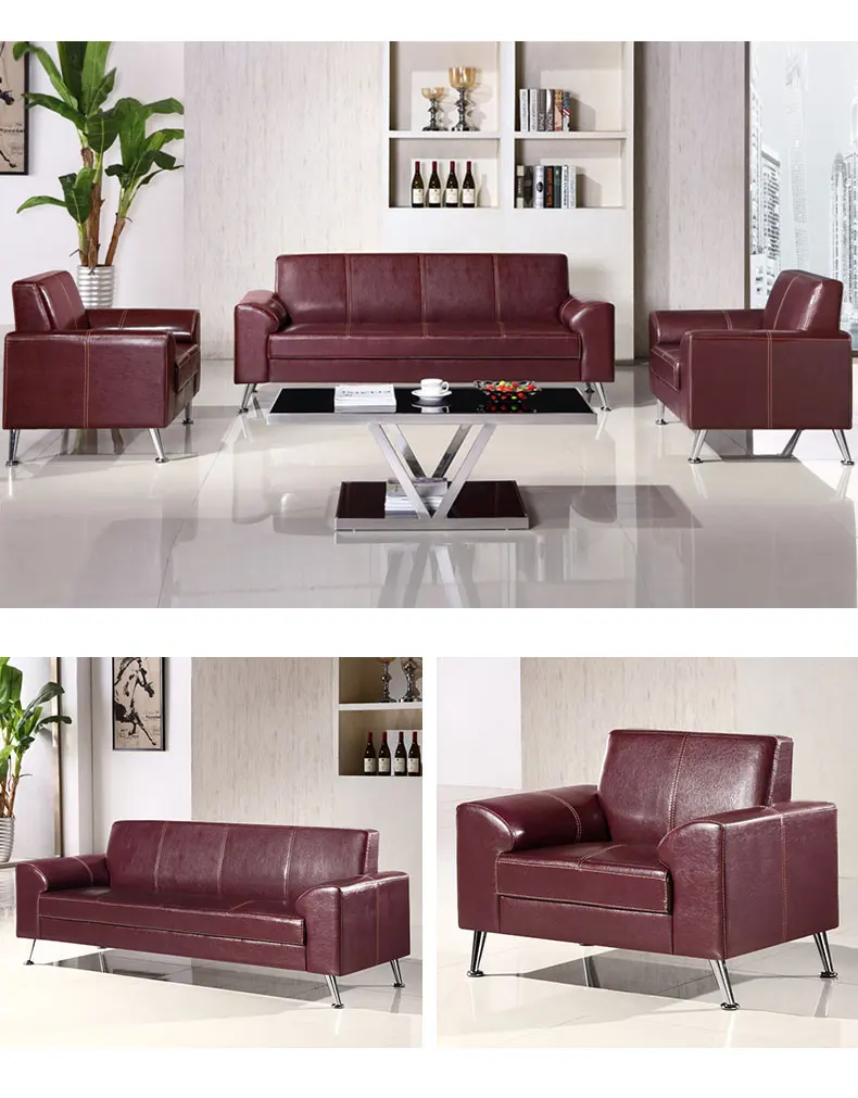 Office Furniture Modern Leather Office Sofa Multi-person Combination