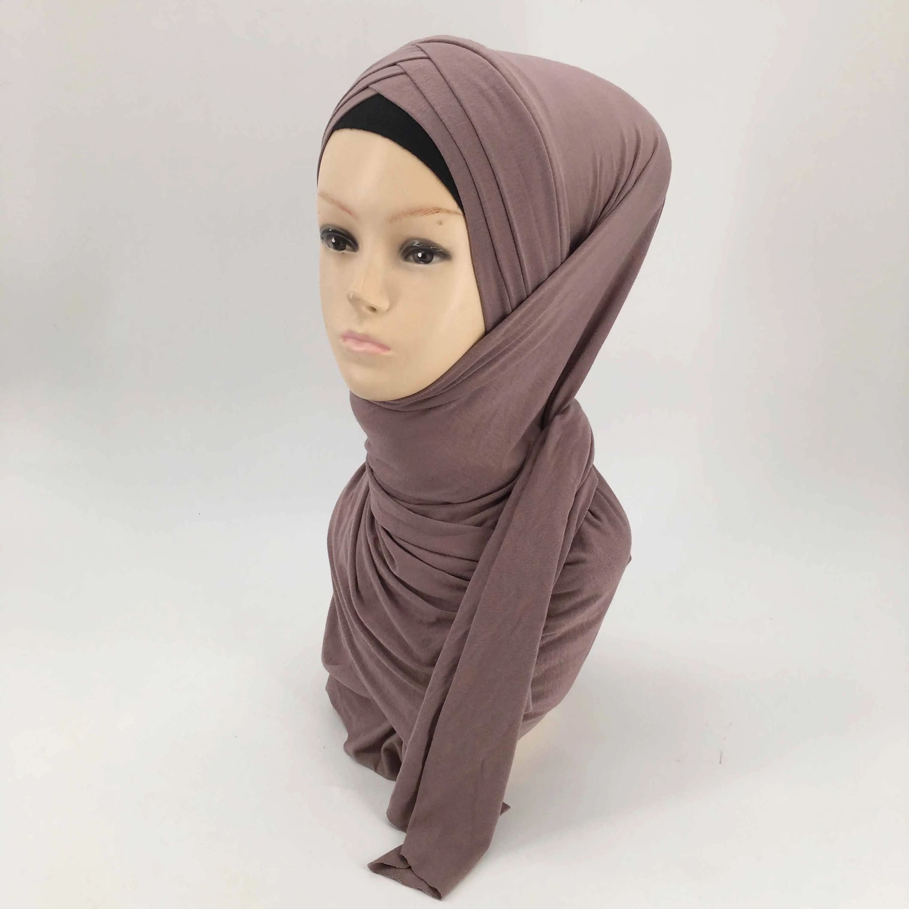 2019 Popular Islamic Muslim Instant Hijab Stretch Three Pre Stitched
