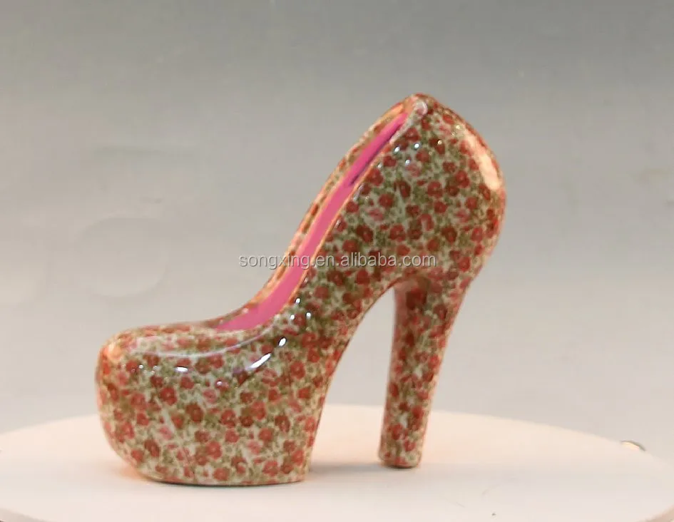 2017fashion Ceramic Highheeled Shoes Piggy Bank For Decor