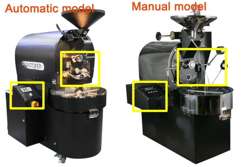 Top Sale 6 Kg Double Walled Carbon Steel Drum Industrial Manual Automatic Coffee Beans Roaster