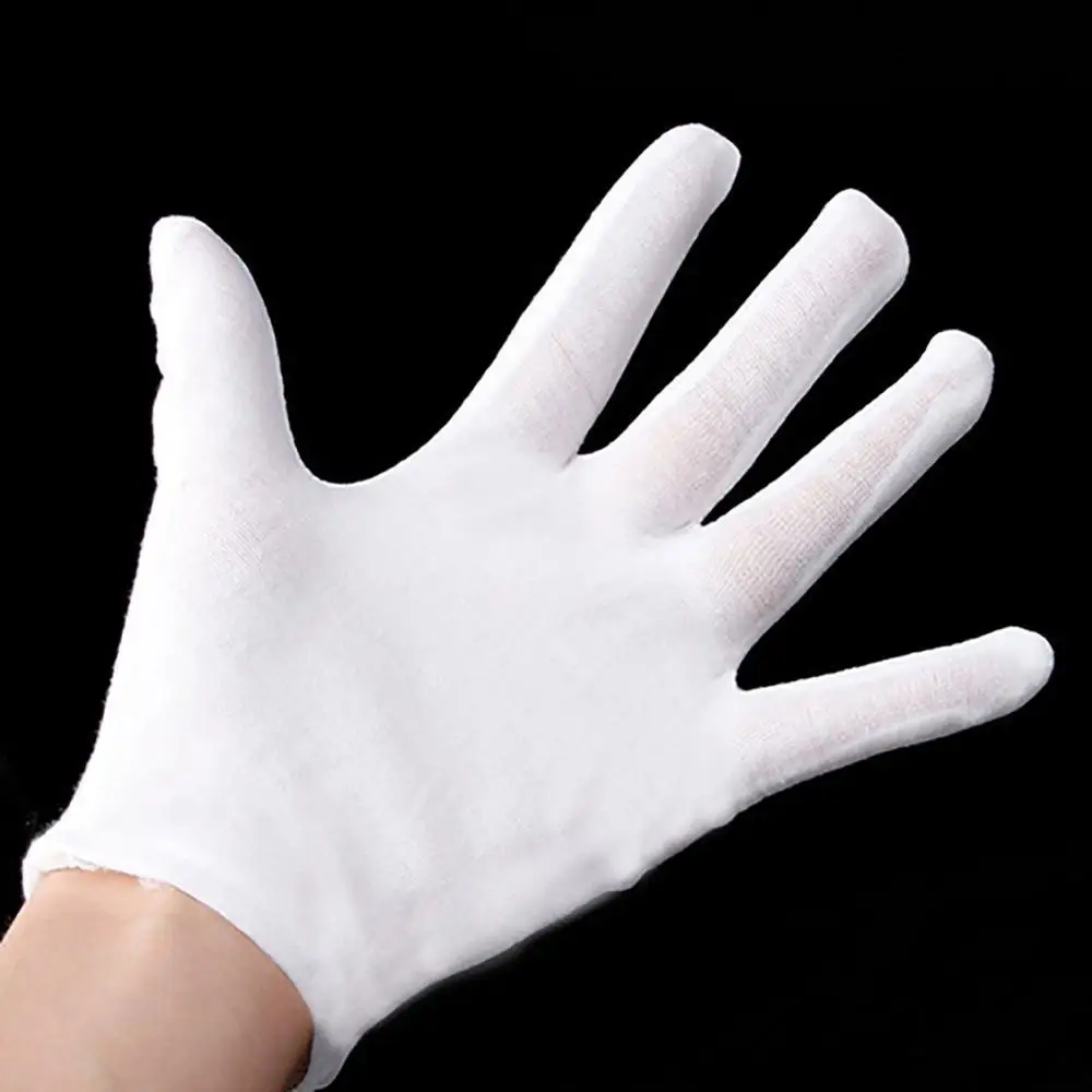 White Inspection Cotton Work Gloves Coin Jewelry Worker Etiquette Glove