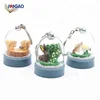 China new innovative product handmade gift ideas 2018 resin cute novelty mini snow globe keychain for purse backpack key chain