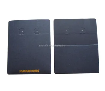 Black Paper Earring Card With Pouch Black Paper Earring Card With Pouch